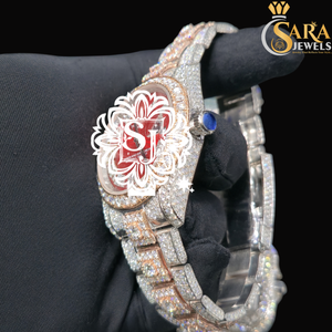 นาฬิกาอัติโนมัติเพชรหรูหรามีคุณภาพดีที่สุด iced VVS Moissanite นาฬิกาเคลื่อนไหวอัตโนมัติแฟชั่นเสน่ห์สแตนเลสโบราณสำหรับ - Product Image 5