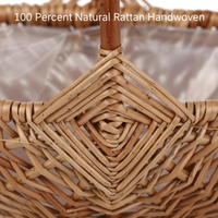 Grand panier de rangement en rotin tressé pour produits d'entretien, idéal pour l'extérieur, l'intérieur et la décoration de jardin, fait main, naturel, moderne, multifonctionnel, type sol.