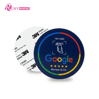 Mini-étiquette NFC RFID en PVC découpée, carte Google Review, bande magnétique EM4305, autocollant adhésif pour avis clients, idéal pour l'hôtellerie