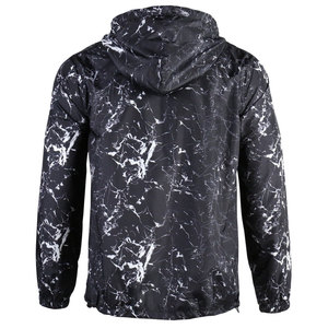 Veste coupe-vent réversible matelassée à capuche pour homme, noire et blanche, légère, séchage rapide, décontractée, hiver, fermeture éclair - Product Image 3