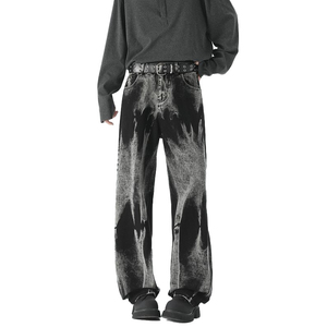 Nuevos Pantalones Vaqueros Casuales de Moda Urbana, Holgados, con Bordado Personalizado, Envío Rápido, Lavado Claro, Pierna Recta, Transpirables, para Verano - Product Image 6