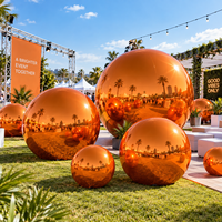 BSCI ISO gonflable scellé à chaud géant flottant sphère miroir ballon grandes boules miroir gonflables roses