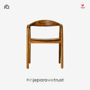 Premium Indonesian Teak <b>Wood</b> <b>Armchair</b> Contemporary Curved Wooden Dining Chair for Hotel Restaurant Resort - Product Image 3