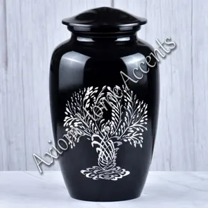 Elegante Urna Conmemorativa de Aluminio Grabada, Hecha a Mano por Axiom Home Accents, para Homenajear a Seres Queridos, Cremación - Product Image 3