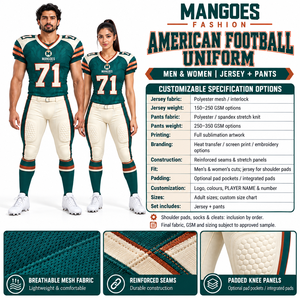 Uniforme Profesional de Fútbol Americano Personalizable, Cómodo, 100% Poliéster, Jersey sin Mangas, Impresión de Logotipo en Color Personalizado - Product Image 6