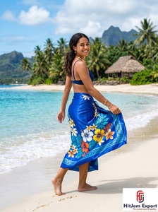 Paréo de plage léger en satin tissé premium à pois et imprimé floral, idéal pour garçons et filles, OEM ODM - Product Image 3