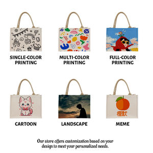 Stylish Eco Friendly Jute Picnic Tote <b>Bag</b> with Printed Logo for Branding - Product Image 5