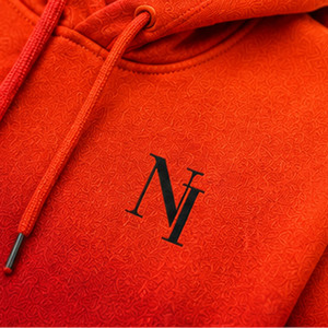 OEM/ ODM Custom Women Cropped Hoodie <b>Orange</b> Red Oversized Fit Drop Shoulder Embroidered Letter Front <b>Fleece</b> Autumn Wear - Product Image 5