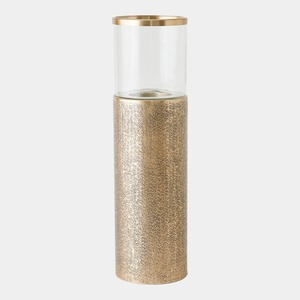 Portavelas Cilíndrico de Metal con Acabado Dorado, Decoración Duradera para el Hogar - Product Image 5