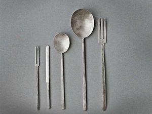 Ensemble de couverts modernes en acier inoxydable de style mignon, 4 pièces, fourchettes, couteaux et cuillères à manche spiralé - Product Image 5