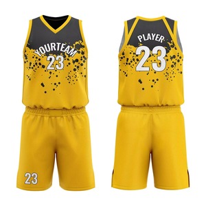 Conjunto de Uniforme de Baloncesto Personalizado 100% Poliéster, Camiseta de Equipo con Impresión por Sublimación Ecológica OEM, Transpirable, de Alta Calidad, Venta al Por Mayor - Product Image 1