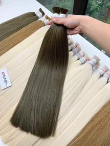 Precio al por mayor Extensiones de cabello a granel Cabello humano Double Drown 100 gramos Colores claros 14 pulgadas - Product Image 6