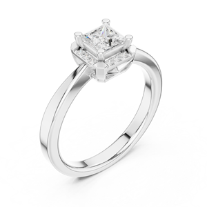 ลูกปัดอัญมณี10K สีทองพร้อมเพชรโมอิสซาไนต์สไตล์การขอแต่งงานแบบคลาสสิก - Product Image 5