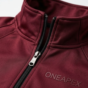Conjunto Deportivo para Hombre Color Borgoña, Chaqueta con Cierre y Cuello Alto, Pantalones Jogger, Ropa Deportiva ONEAPEX, Ropa Personalizada al por Mayor, Transpirable - Product Image 5