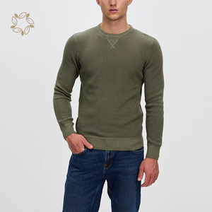100% Organic Cotton <strong>Waffle</strong> Pullover Sustainable <strong>Waffle</strong> Men's Sweater Eco Friendly <strong>Waffle</strong> Knit Mens <strong>Jumper</strong> - Product Image 3