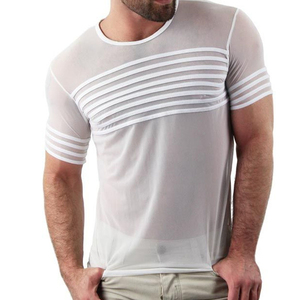 Men Mesh Summer T Shirt Lightweight Airflow Fabric Casual Fitness <b>Top</b> Men's Mesh Breathable T Shirt With Custom Design And Size - Product Image 2