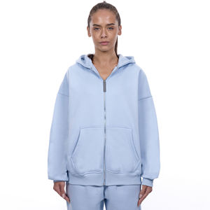 Nouveau sweat à capuche zippé oversize en polaire polyester pour femme, prix de gros, élégant, avec poches, respirant, pour l'hiver - Product Image 1