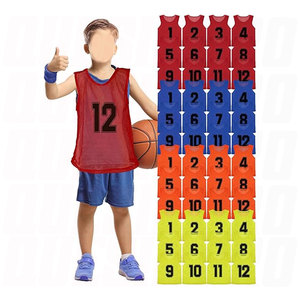 Maillots d'entraînement en nylon maillé pour le basketball, numérotés, respirants et légers - Product Image 1