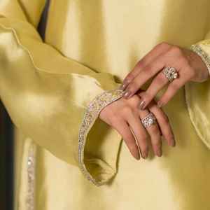 Robes pour femmes indiennes et pakistanaises, Farshi Shalwar Kameez, tissu 100% soie écologique, vêtements formels et décontractés, longueur genou, coupe en A - Product Image 3