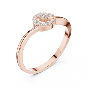 Anillo Espiral de Oro Rosa con Diamantes Personalizado para Mujer, Anillo Abierto Redondo Minimalista, Joyería Fina para Regalo - Product Image 4