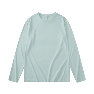 T-shirt à manches longues pour homme, couleur unie, col rond, coupe classique, tricoté, style décontracté - Product Image 3