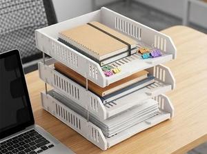 HALO Organiseur de bureau empilable en plastique à 3 ou 4 niveaux pour documents A4, fournitures de bureau, vente directe usine - Product Image 4