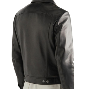 Fabricant OEM – Veste Homme Haut de Gamme à Broderie Personnalisée, Manches en Cuir et Toile, Vestes en Cuir Écologique pour Hommes - Product Image 2