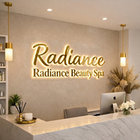 Letrero Acrílico con Logotipo 3D Retroiluminado Personalizado de Fábrica, Letras LED, Letrero LED con Logotipo, Letreros LED Interiores para Logotipos de Negocios