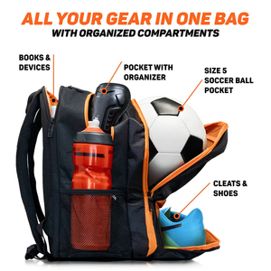 Mochila Deportiva Personalizada con Logotipo para Baloncesto y Fútbol, Mochila de Fútbol OEM Personalizada con Compartimento para Balón - Product Image 4