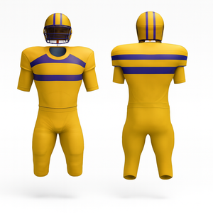Uniforme de Fútbol Americano Personalizable para Hombre, Cuello Redondo, Manga Corta, Rayado, Jersey y Pantalón de Poliéster Ajustados que Absorben la Humedad - Product Image 1