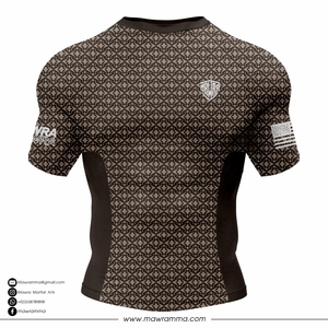 Maillots de compression personnalisés OEM à manches courtes pour hommes, extensibles dans 4 directions, sublimation, pour entraînement BJJ MMA Grappling, par Mawra MMA - Product Image 5