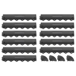 Kit di 11 Pezzi per Bordi Modulari Interconnessi in PP Durevole per Pavimenti di Garage, Facile Installazione, Finitura Opaca, Protezione da Bagnature - Product Image 1