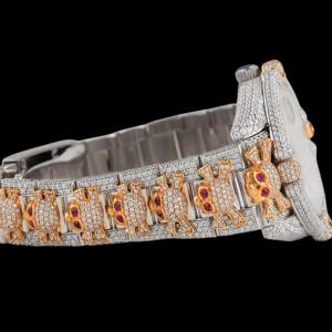 Exclusivo Collar de Calavera con Incrustaciones de Diamantes Moissanite Redondos, Joyería Fina Hecha a Mano para Hombre, Estilo Hip Hop, Aspecto Premium para Cualquier Evento - Product Image 4