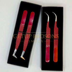 Meilleur design anti-magnétique pour cils GETUP BROSONS IMPEX, courbe de 90 degrés, isolation, revêtement en poudre rouge, argenté - Product Image 1