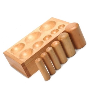 JIPSY Bloc de façonnage et de bombage en bois et jeu de poinçons de 6 tailles pour la formage et la façonnage du métal, outils de bijouterie et d'orfèvrerie, Inde - Product Image 4