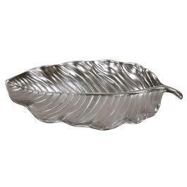 Plato decorativo de acero inoxidable con superficie texturizada para servir café y té - Product Image 2