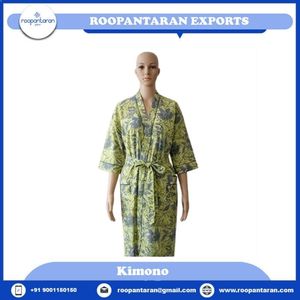 Robe décontractée douce pour femme, imprimé floral, en coton et fibre de bambou, col en V, manches trois quarts, longueur genou, très vendue - Product Image 2