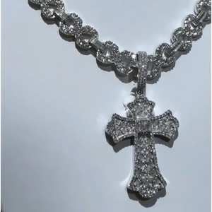 จี้รูปกางเขนฮิปฮอป CONCEPTION เครื่องประดับเงินแท้ 925 ประดับเพชรโมอิสซาไนต์ จี้รูปกางเขนฮิปฮอป - Product Image 1