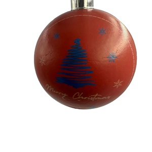 Décoration d'arbre de boule de Noël personnalisée en bagasse écologique Papier biodégradable fabriqué en naturel Remplacer la boule d'impression à suspendre en plastique - Product Image 4