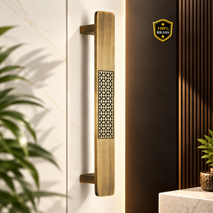 MESH <b>Brass</b> Main Door Handle Modern Design Durable Entry Hardware. Cabinet <b>Drawer</b> Wardrobe <b>Pull</b> Glass Door - Product Image 4