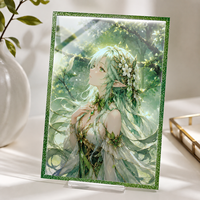 Planche Shikishi d'art anime japonais personnalisée, finition holographique avec impression de style dessiné à la main