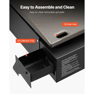 Piastra a Gas Portatile a 2 Bruciatori da 22 Pollici con Coperchio, Foro di Scarico Olio e Vassoio di Raccolta per Campeggio - Product Image 6
