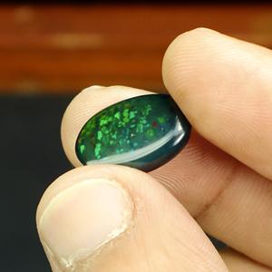 Opale noire naturelle, cabochon ovale poli, 8,25 carats, motif nid d'abeille, multicolore, pierre précieuse en vrac - Product Image 4