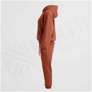 Conjunto Deportivo Unisex de Sudadera con Capucha y Pantalones Jogger en Color Sólido, 100% Algodón, Peso Medio, Informal, para Otoño - Product Image 3