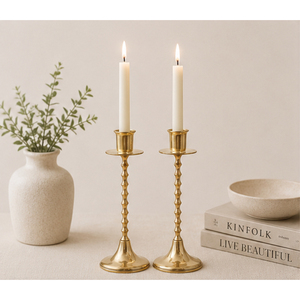 Handmade Antique <b>Brass</b> <b>Candlestick</b> <b>Holder</b> Set Elegant Gold Metal Taper Candle Stand for Home Decor and Hotel Tabletop Ornaments - Product Image 6