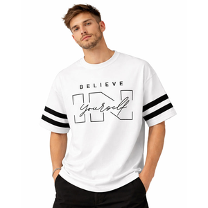 Camisetas Unisex de Corte Regular con Estampado por Sublimación en la Parte Delantera, Hombros Caídos, Diseños Personalizados, Transpirables, de Secado Rápido, Casuales para Verano - Product Image 1