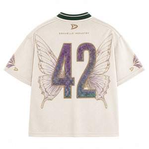 เสื้อเจอร์ซีย์กีฬาตาข่ายสไตล์ Y2K แบบสั่งทำพิเศษ พิมพ์ลายผีเสื้อขนาดใหญ่ เสื้อสตรีทแวร์แบบระบายอากาศ ผ้าโพลีเอสเตอร์ 270GSM สำหรับทีม - Product Image 3