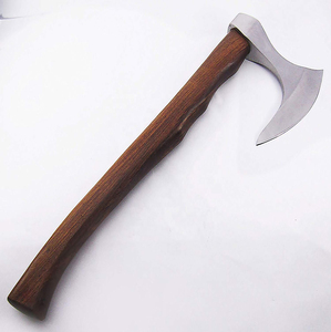 Hacha artesanal forjada de acero J2 de grado industrial, mango de madera, espiga completa, 19 pulgadas, hacha de supervivencia con funda de cuero. - Product Image 1