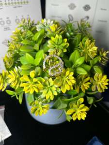 Collar con Colgante de Círculo de Pájaro con Diamantes Chapado en Oro Amarillo de 9K de Alta Calidad para Mujer, Ideal para Compromiso, Boda o Fiesta - Product Image 2