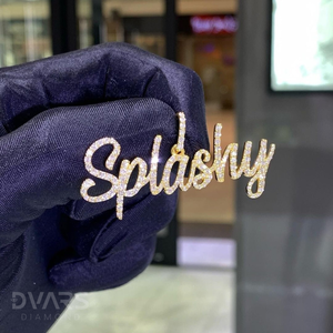 Pendentif Lettre Initiale Personnalisé en Argent Sterling 925 avec Moissanite VVS de Luxe, Plaqué Rhodium et Sertissage à Griffes, Style Hip Hop - Product Image 3